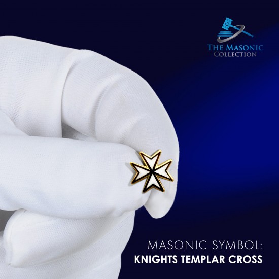 Gilt Metal Knights of Malta Masonic Lapel or Tie Pin
