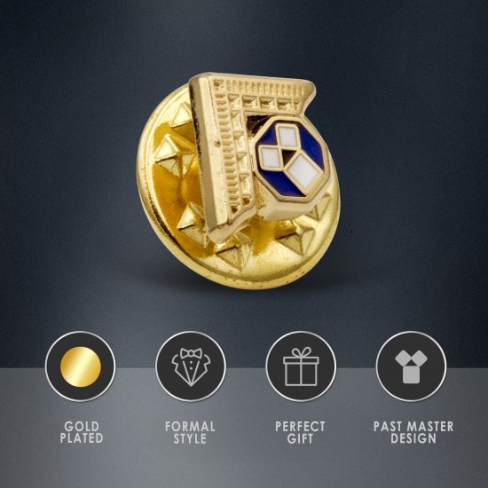 Gilt Metal Past Master's Masonic Lapel Pin