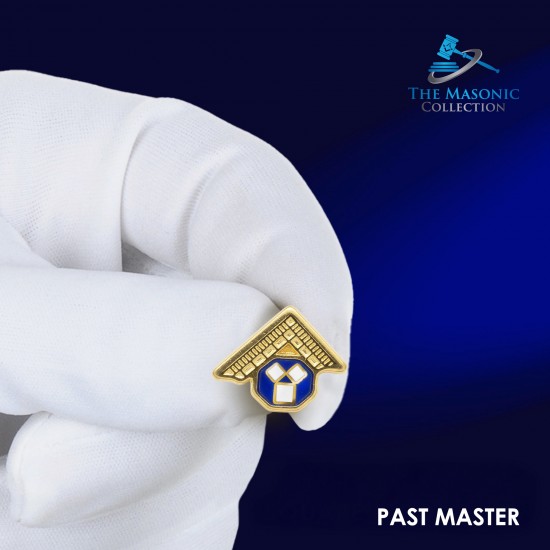 Gilt Metal Past Master's Masonic Lapel Pin