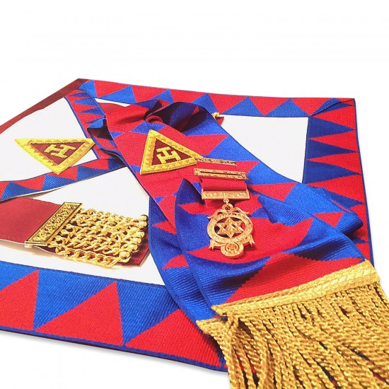 Royal Arch Principals Apron & Sash with Breast Jewel - Complete Masonic regalia with detailed finishing