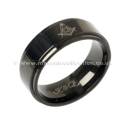 Black ION Plated Masonic Ring Band
