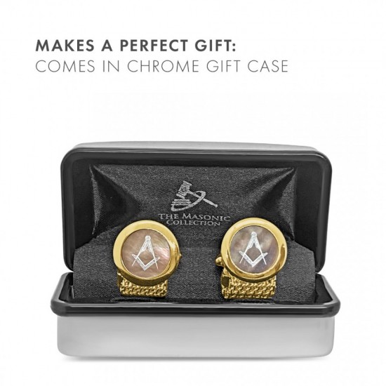 Masonic Onyx Cufflinks & Dress Shirt Studs