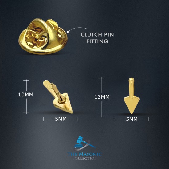 Gilt Metal Trowel Masonic Lapel Pin