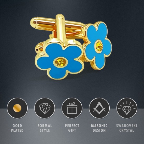 Forget-Me-Not Silk Tie & Matching Cufflinks