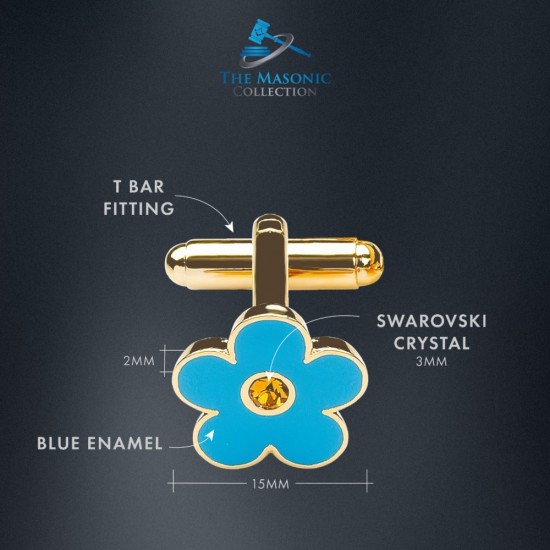 Forget-Me-Not Silk Tie & Matching Cufflinks