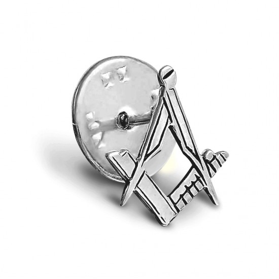 Craft Sq & Compass Silver Masonic Badge