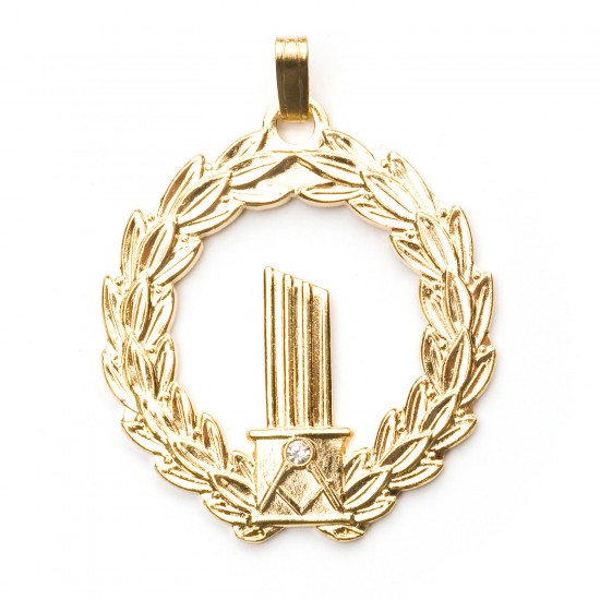 Gold Masonic Broken Column Pendent