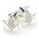 White Crystal Masonic Cufflinks