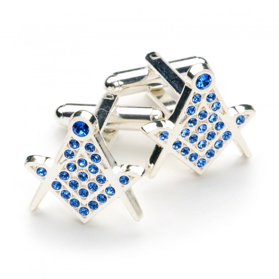 Blue Crystal Masonic Cufflinks