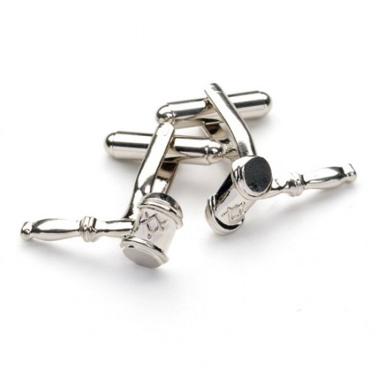 Silver Gavel Masonic Cufflinks