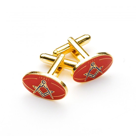 Red Rugby Masonic Cufflinks