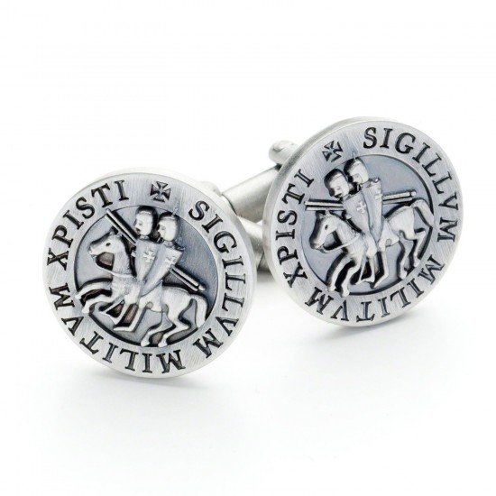 Knights Templar Silver Seal Masonic Cufflinks