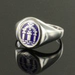Solid Silver Royal Arch Masonic Ring (Blue) - Fixed Head
