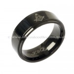 Black ION Plated Masonic Ring Band
