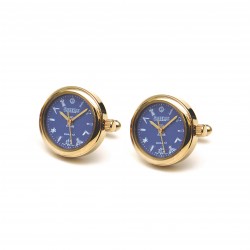 Men's Masonic Gold Plated Blue Dial Watch Cufflinks G413
