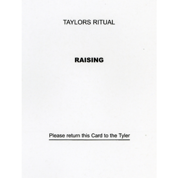 Taylor&#039;s Raising Question Card