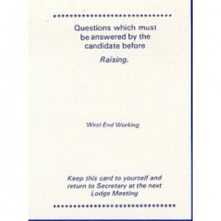 West End Working Raising Card