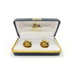 Masonic Gold Plated Oval Cufflinks with G
