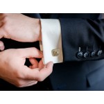 Masonic Mother of Pearl Embossed Sq & Compass Cufflinks
