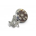 Craft Sq & Compass 925 Solid Silver Masonic Badge with G