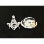 Craft Sq & Compass 925 Solid Silver Masonic Badge with G