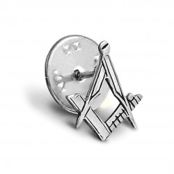 Craft Sq & Compass Silver Masonic Badge