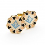 Masonic Touching Hands Around Table Cufflinks