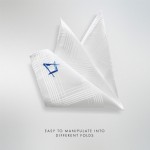 Freemasons White Craft 100% Silk Pocket Square / Handkerchief