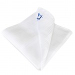 Freemasons White Craft 100% Silk Pocket Square / Handkerchief