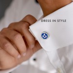 Blue Detailed Masonic Cufflink & Tieslide Set
