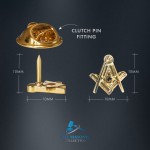 Craft Sq & Compass Gold Masonic Badge with G