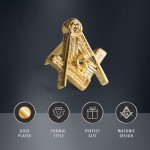 Craft Sq & Compass Gold Masonic Badge with G