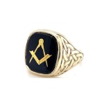 9ct Yellow Gold Large Craft Square & Compass Ring