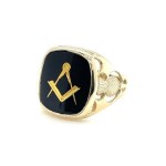 9ct Yellow Gold Large Craft Square & Compass Ring