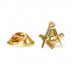 Craft Sq & Compass Gold Masonic Badge with G