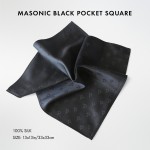 Black Freemasons 100% Silk Pocket Square / Handkerchief