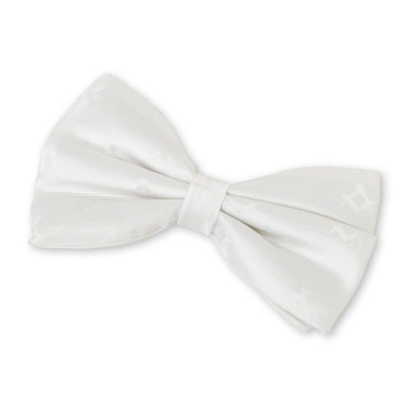 White 100% Silk Woven Masonic Bow Tie
