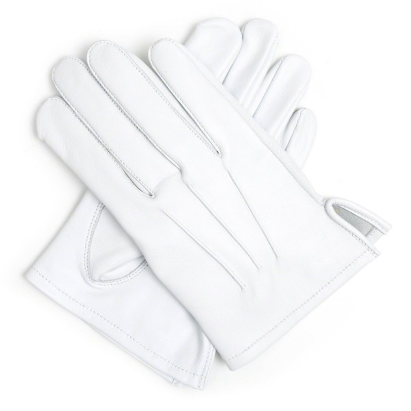 White 100% Soft Leather Gloves