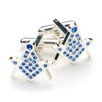 Blue Crystal Masonic Cufflinks