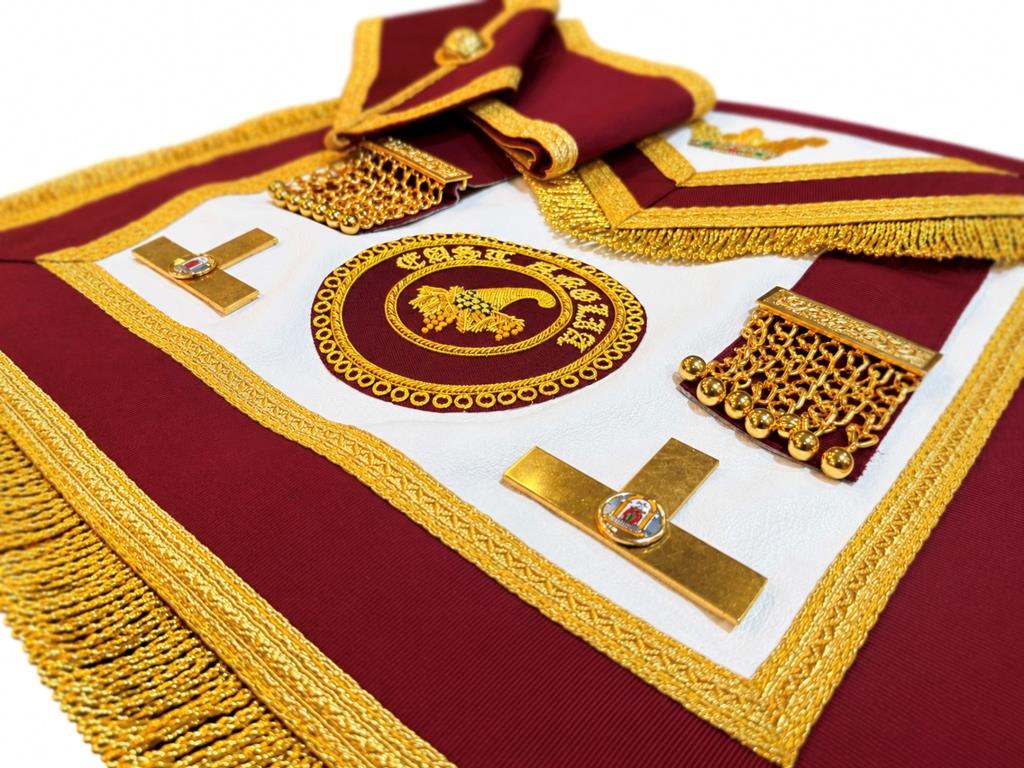 Order of Athelstan Provincial Apron Badge on Apron with Collar