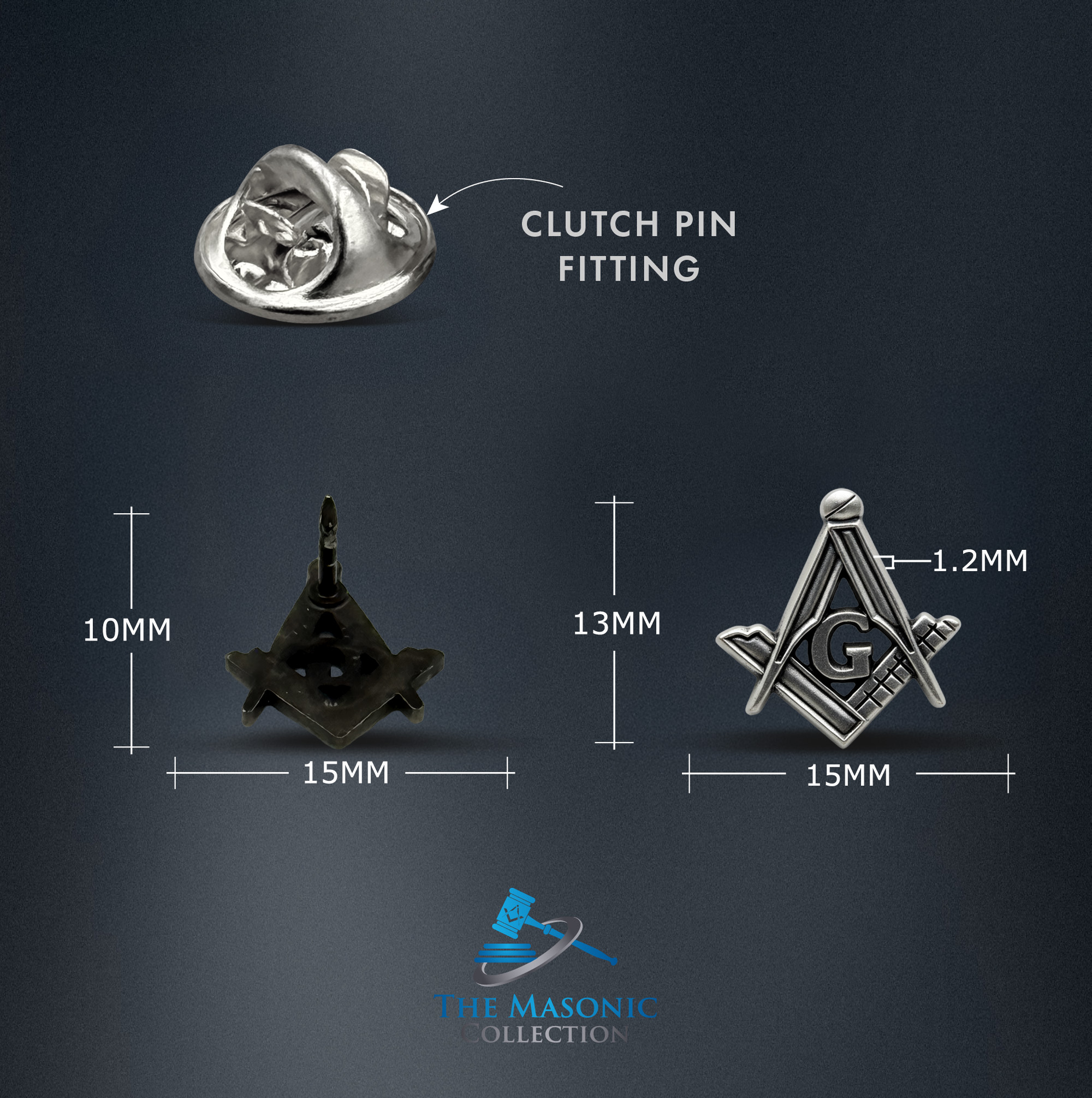 Antique Effect Masonic Lapel Pin