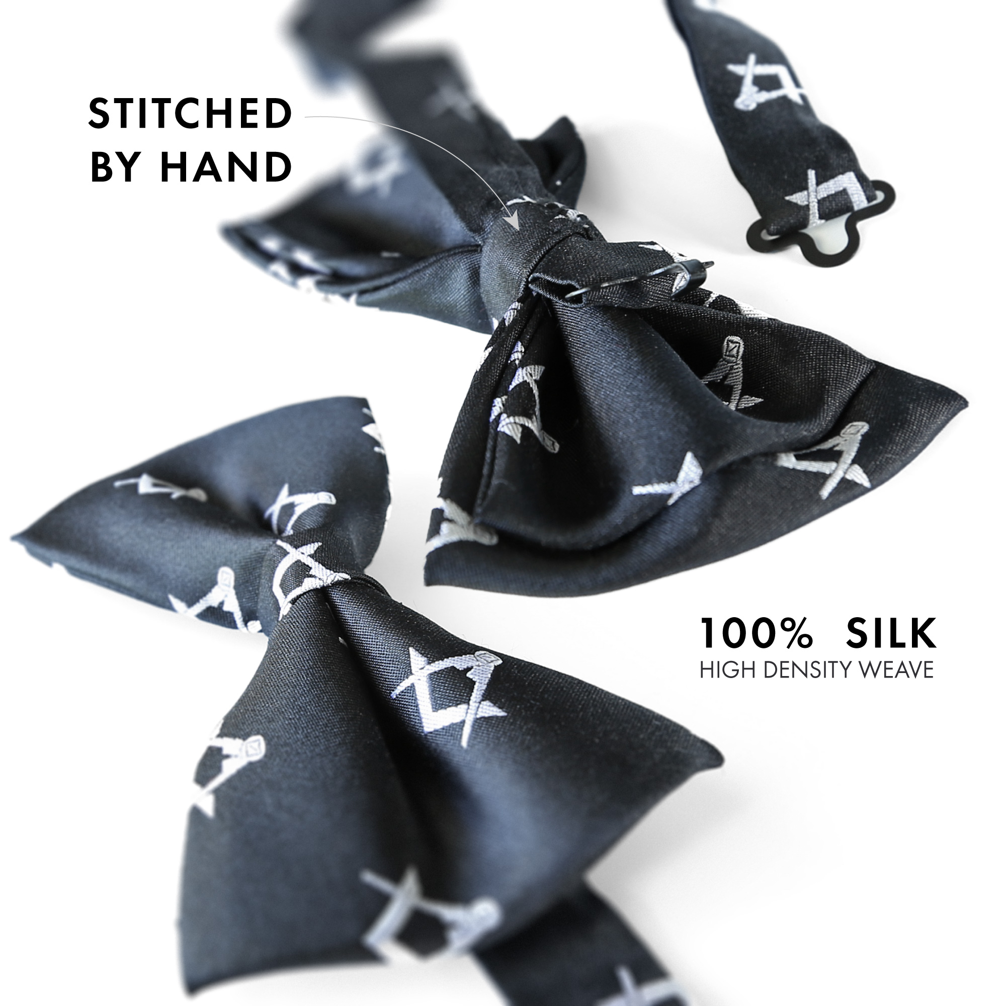 Masonic 100% Silk Sq & Compass Bowtie