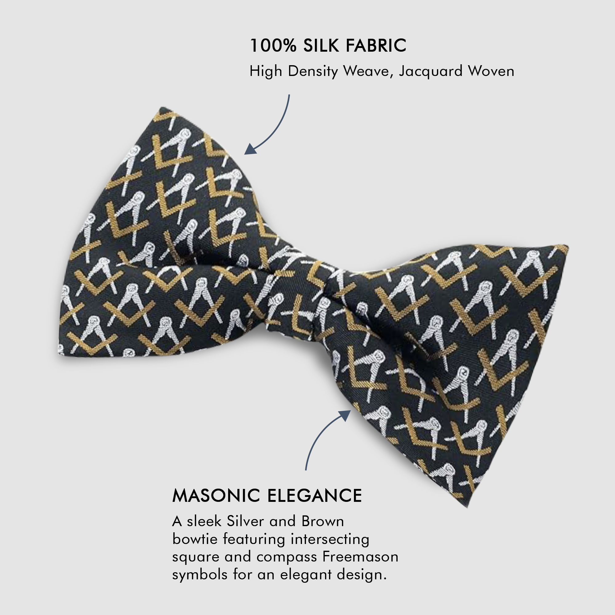 Masonic 100% Silk Woven Bowtie