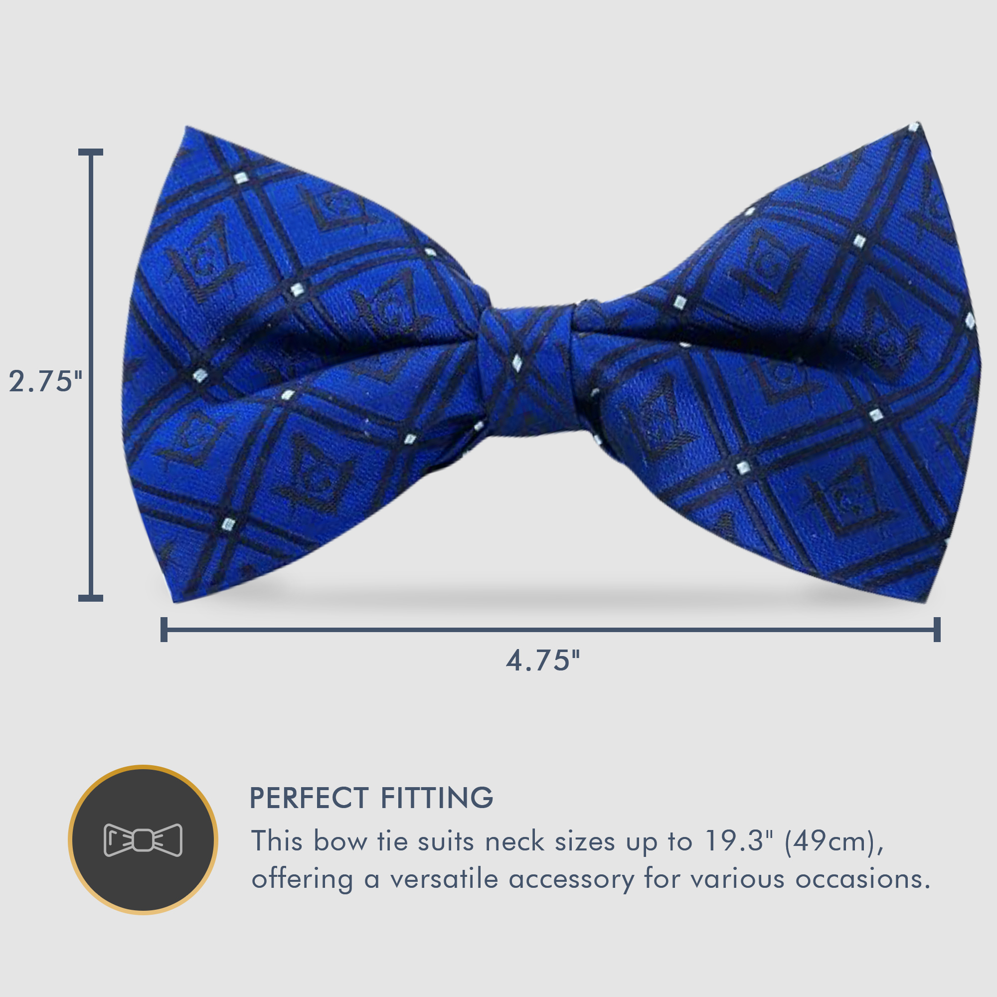 Masonic 100% Silk Woven Bowtie with G