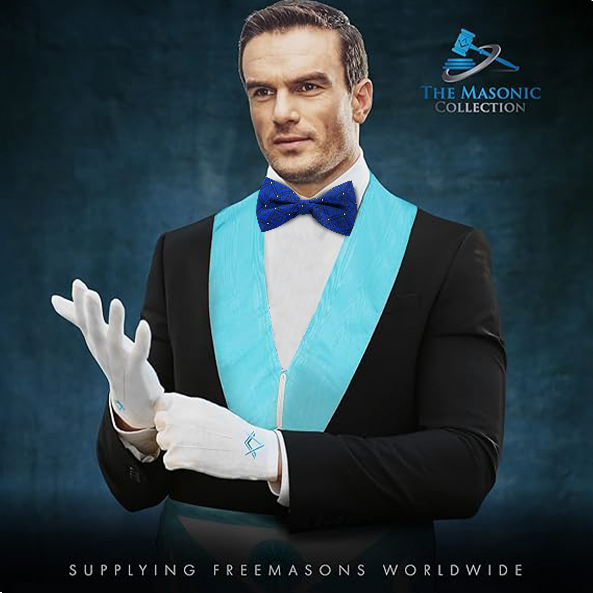 Masonic 100% Silk Woven Bowtie with G