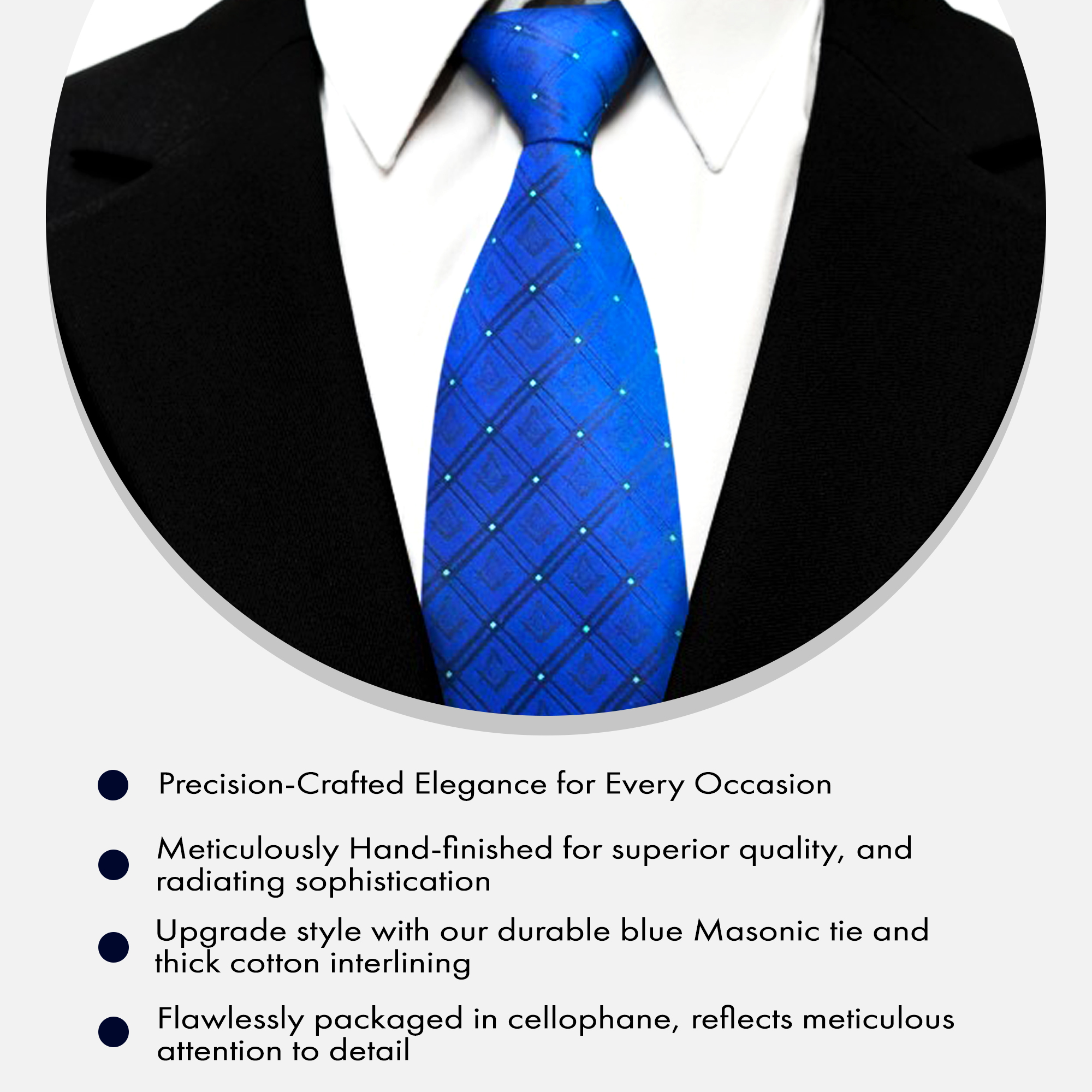 Blue Masonic Tie with G