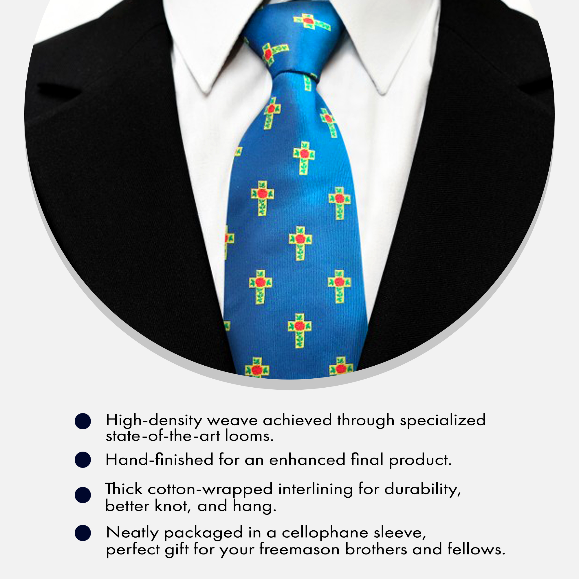 Rose Croix Masonic Tie