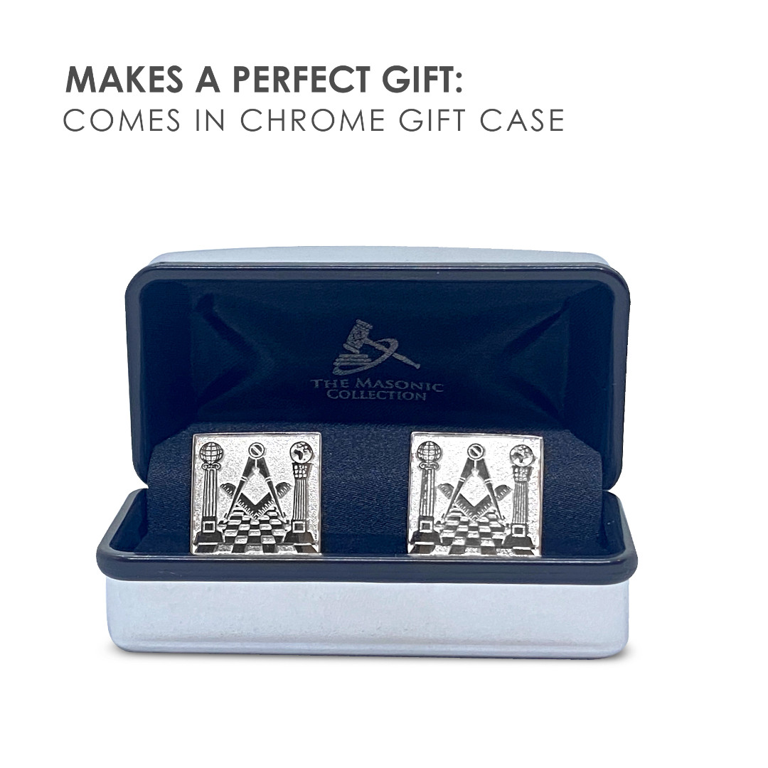 Silver Detailed Masonic Cufflinks