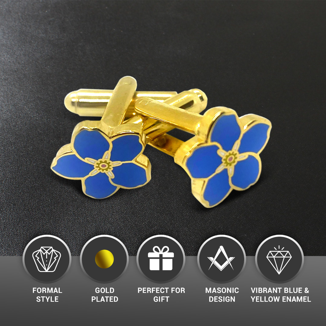 Small Masonic Forget Me Not Cufflinks