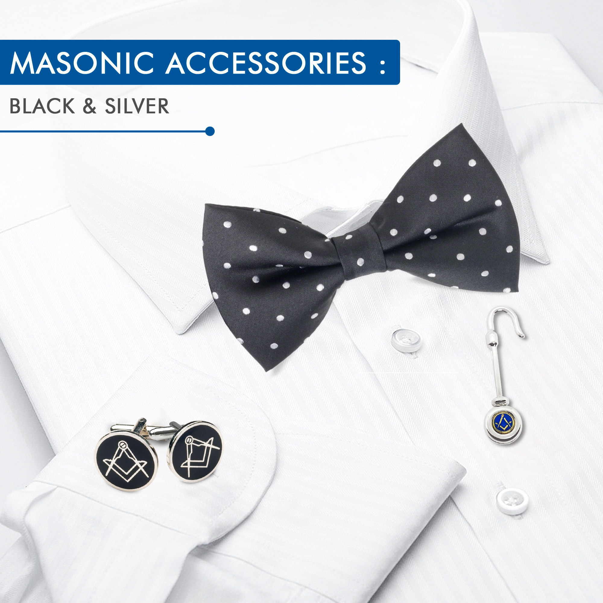 Black & Silver Masonic Cufflinks